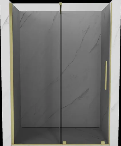MEXEN/S - Velár posuvné sprchové dvere 150, grafit, zlatá kartáčovaná 871-150-000-41-55