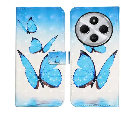 ART Peňaženkový kryt pre Xiaomi Redmi 14C / Poco C75 BLUE BUTTERFLIES
