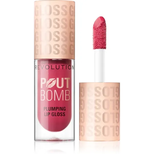Makeup Revolution Pout Bomb lesk na pery so zväčšujúcim efektom odtieň Rosewood Rose Pink 4.6 ml