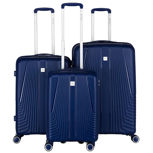 Súprava cestovných kufrov z odolného ABS plastu v tmavomodrej farbe - Peterson