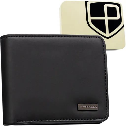 Malá čierna pánska peňaženka z ekokože - Peterson