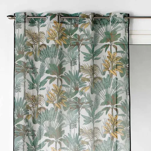 Záclona s potlačou palmových listov