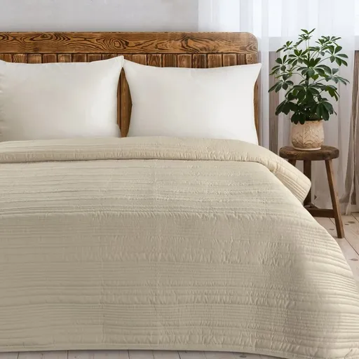 ArtFir Prikrývka na posteľ TARA | béžová 170 x 210 cm