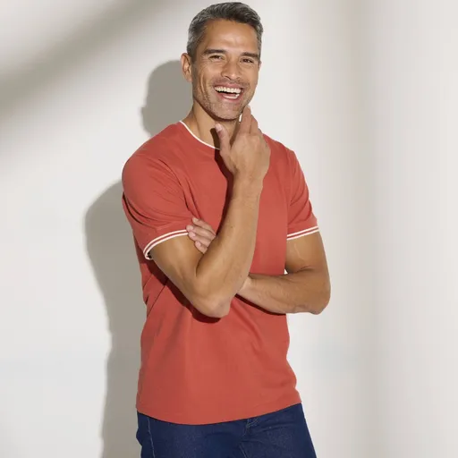 Jednofarebné tričko z piké úpletu s krátkymi rukávmi