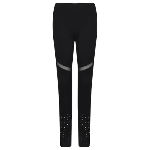 Tombo Dámske športové legíny so sieťovanými detailmi - Čierna | XL