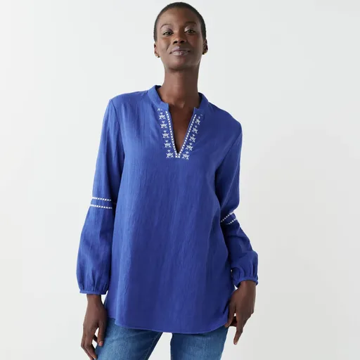 Bavlnená tunika s textúrou a výšivkou