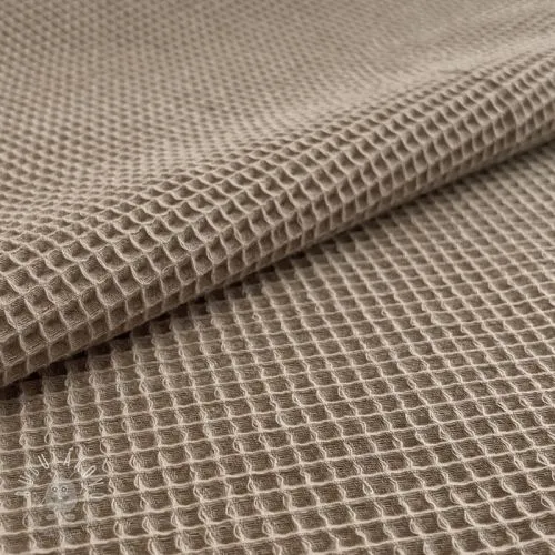 Bavlna s vaflovou väzbou khaki