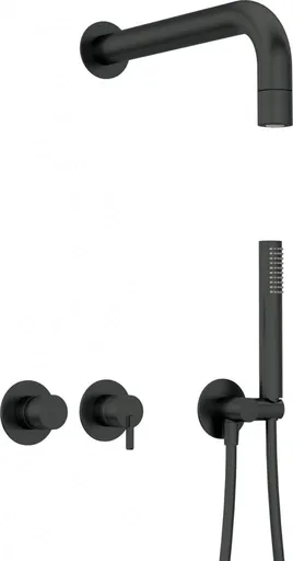 DEANTE DEANTE - Silia čierna - Podomietkový sprchový set, s ručnou a hlavovou sprchou NQS_N0XK