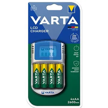 VARTA PowerPlayLCD Charger + 4x AA Accu 2500 mAh Mignon (57070201451)