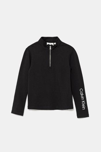 Detská mikina Calvin Klein Jeans čierna farba, jednofarebná, IG0IG02978
