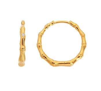 Hot Diamonds Pozlátené kruhové náušnice s diamantom Golden Edit Hope DE842