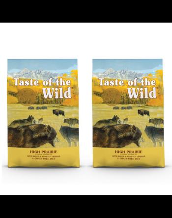 TASTE OF THE WILD High Prairie hrana uscata pentru caini adulti, cu bizon si vanat  24,4 kg (2 x 12,2 kg)
