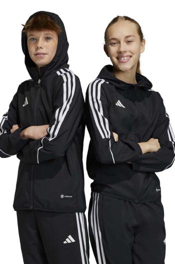 Detská mikina adidas Performance TIRO23 L WB Y čierna farba, s kapucňou, s nášivkou