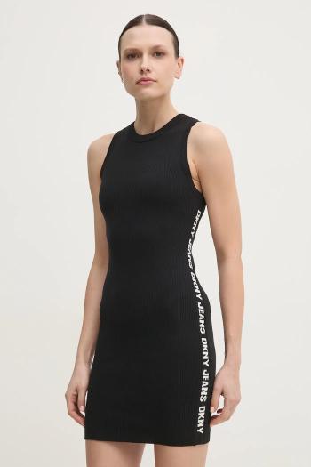 Šaty Dkny čierna farba, mini, priliehavá, DJ5R0656