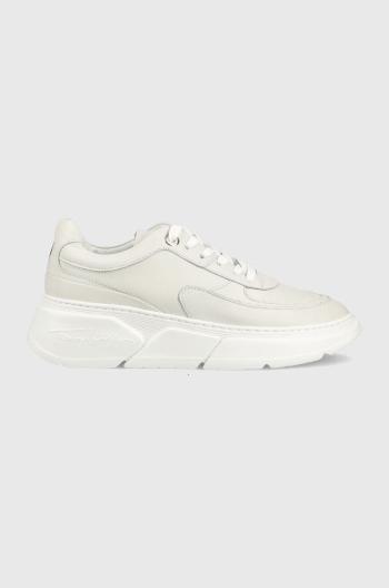 Kožené tenisky Tommy Hilfiger FW0FW06855 CHUNKY LEATHER SNEAKER šedá farba