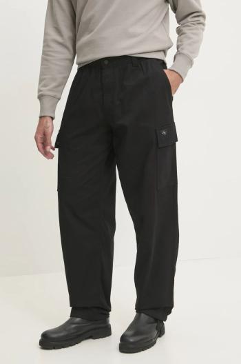 Nohavice Calvin Klein Jeans pánske, čierna farba, rovné