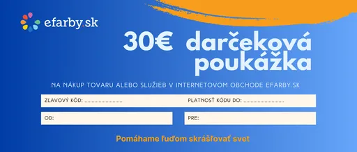 Darčeková poukážka v hodnote 30 eur pre nákup na efarby.sk
