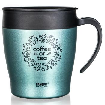 Banquet Termohrnček cestovný TAZZA 330 ml, zelenosivá