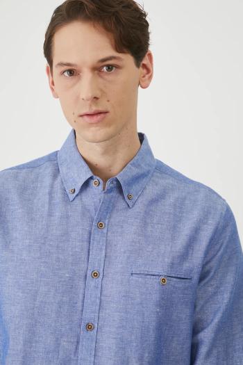 Ľanová košeľa Medicine pánska, regular, s golierom button-down