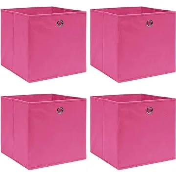 Úložné boxy 4 ks ružové 32 × 32 × 32 cm textil (288345)