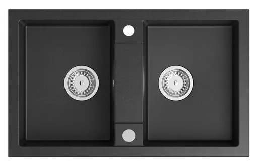 SAPHO SAPHO - Dvojdrez granitový, 78x48cm, čierny GR2224