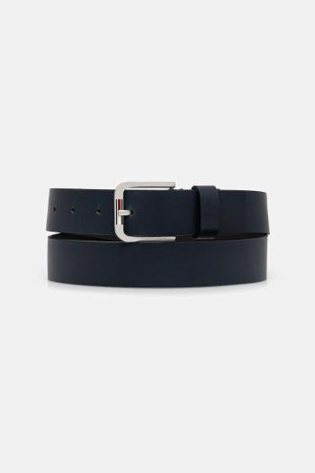 Kožený opasok Tommy Jeans tmavomodrá farba, AM0AM13686