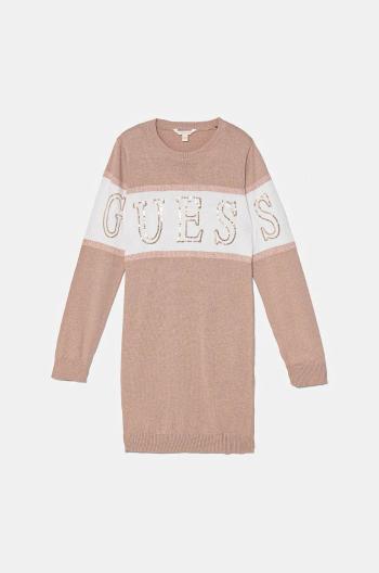 Šaty Guess ružová farba, midi, rovný strih, J4BK00 Z3IF0