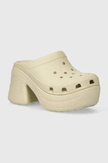 Šľapky Crocs Siren Clog dámske, béžová farba, na platforme, 208547