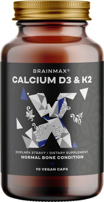 BRAINMAX BrainMax Calcium D3 & K2, vápník s vitamínem D3 & K2, 90 rostlinných kapslí 90 kapslí