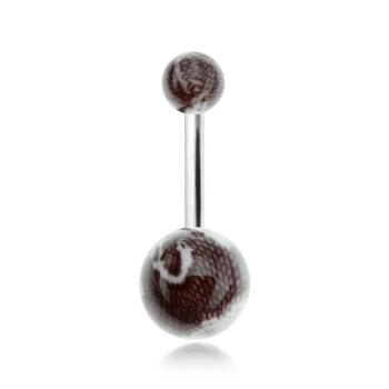 Piercing do pupka, guličky s imitáciou hadej kože