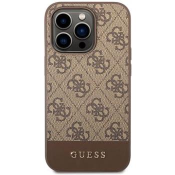 Guess 4G Stripe Zadný Kryt pre iPhone 14 Pro Max Brown (GUHCP14XG4GLBR)