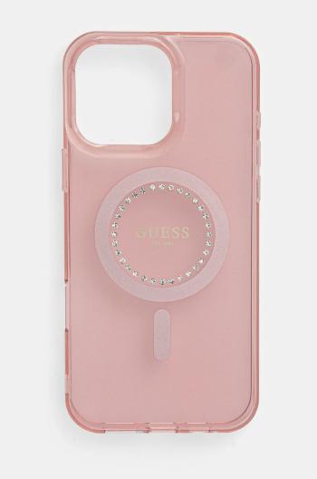 Puzdro na mobil Guess iPhone 16 Pro Max 6.9 ružová farba, GUHMP16XPFTDTEP