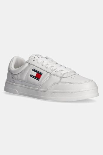 Kožené tenisky Tommy Jeans TJM THE GREENWICH NEW ESS biela farba, EM0EM01574