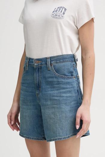 Rifľové krátke nohavice Levi's HIGH BAGGY SHORT dámske, jednofarebné, vysoký pás, A9311