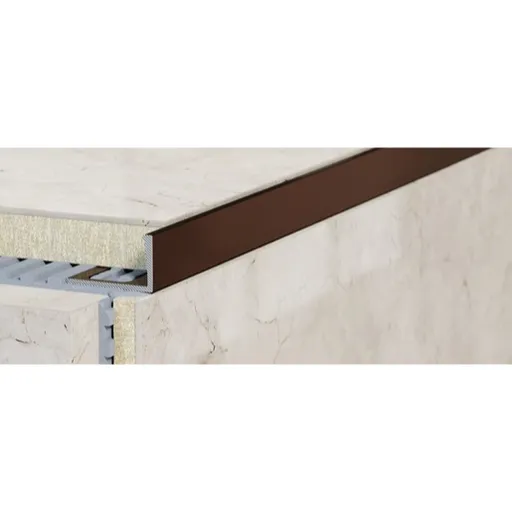 Lišta ukončovací "L" Havos bronz, hliník elox, dĺžka 250 cm, výška hrany 8 mm, ALEBR8250