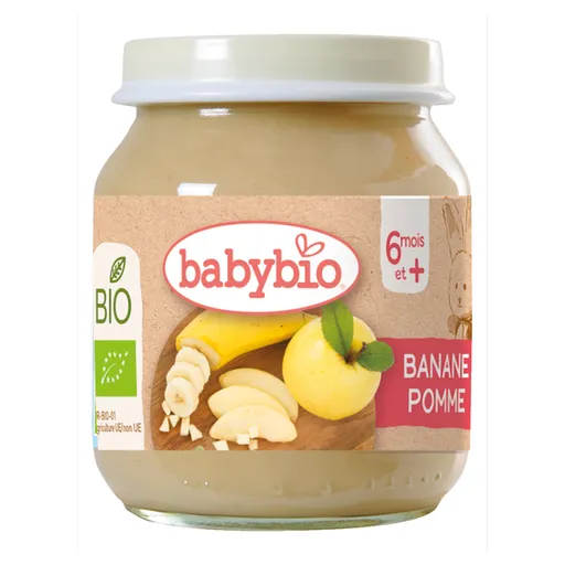 BABYBIO Bio banán a jablko 4m + 130 g