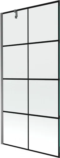 MEXEN/S - Next vaňová zástena FIX 90 x 150, čierna vzor, grafit metal 895-090-000-00-77-95