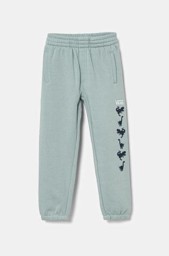 Detské tepláky Vans KD Dino Pant tyrkysová farba, s potlačou, VN000JS2M8I1