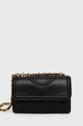 Kožená kabelka Tory Burch SMALL SHOULDER čierna farba, 75576.001