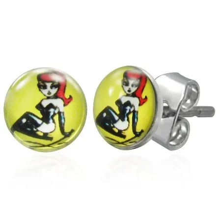 Náušnice z ocele - sexi žena