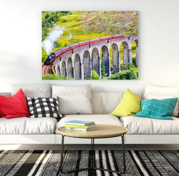 Obraz Lokomotíva na moste (Rozmer obrazu: 120x80)