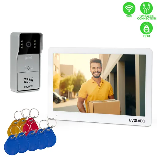 EVOLVEO DoorPhone 10-2W - 2 drôtový videotelefón s aplikáciou 32GB pamäťou