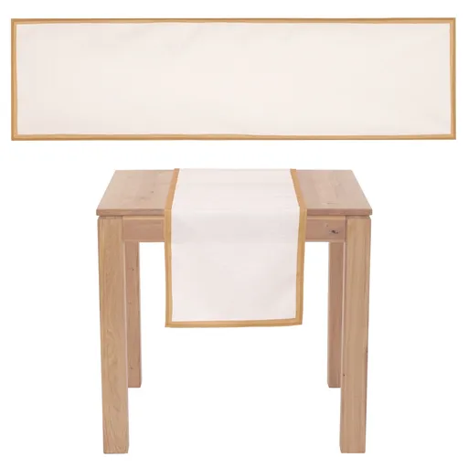 Vianočný behúň so zlatými okrajmi krémová, 150 x 40 xm