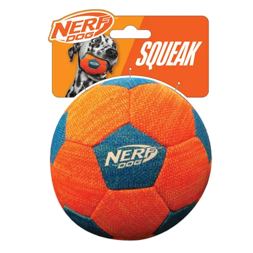 NERF DOG Hračka pre psov X-pletená pískacia futbalová lopta 12,5 cm