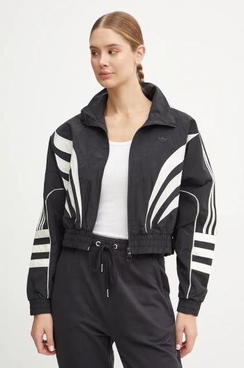 Mikina adidas Originals dámska, čierna farba, vzorovaná, IW5511