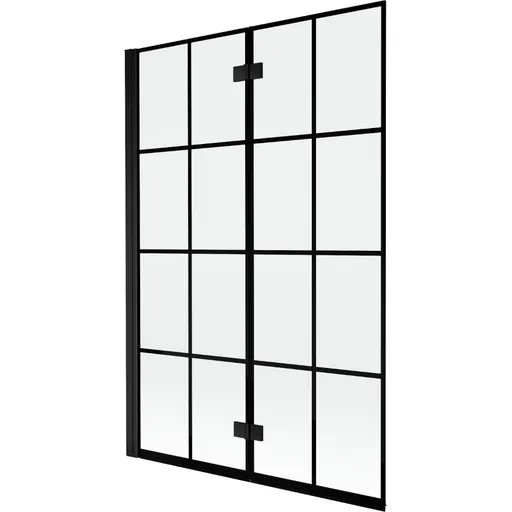 MEXEN - MIST vaňová zástena 120x150 cm 6mm 2-s, čierna, dekor, ľavá 8A9-120-002-70-77-L