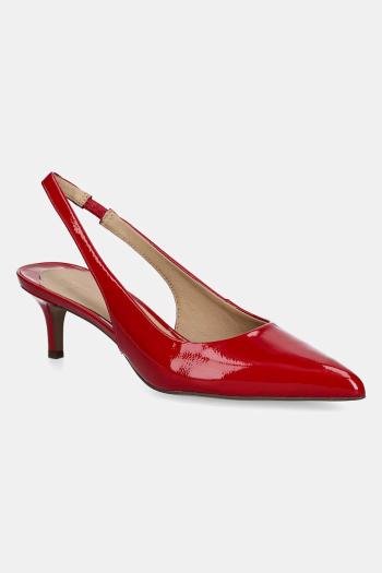 Kožené lodičky Lauren Ralph Lauren Lolah II červená farba, 802959210002