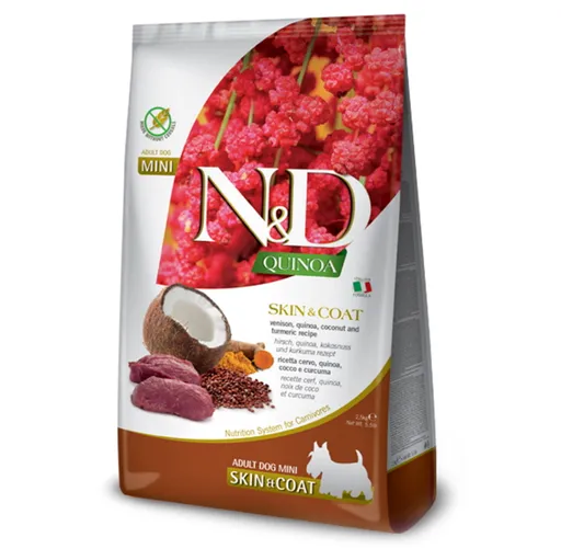N&D Quinoa Skin & Coat Venison & Coconut Mini pre malé plemená psov 2,5 kg