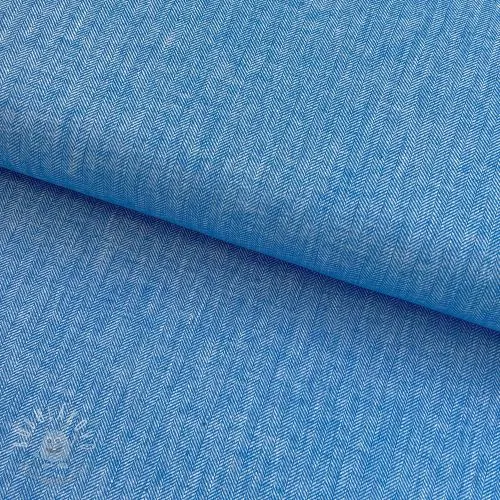 Ľan s bavlnou Fishbone cobalt