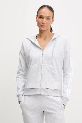 Mikina adidas Essentials šedá farba, s kapucňou, melanžová, IN6179
